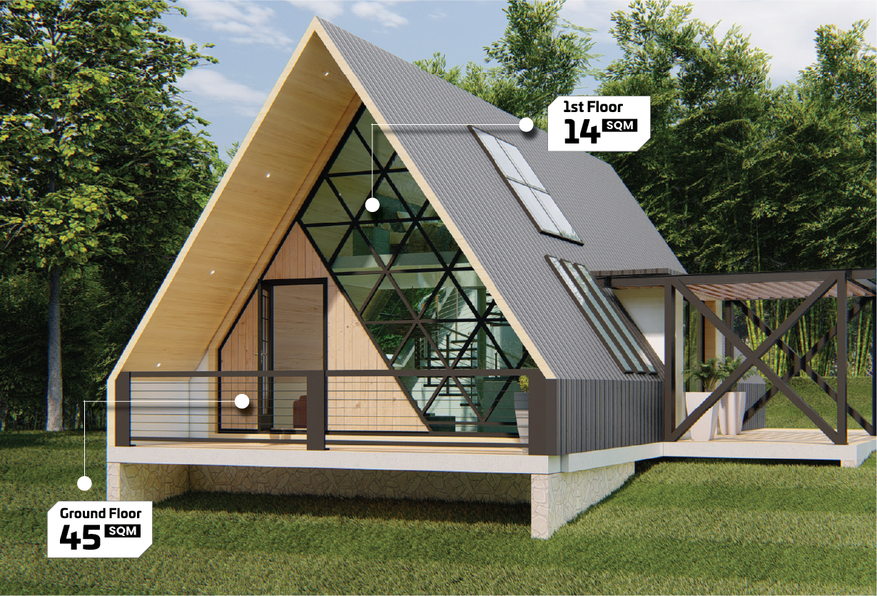 Contemporary Modern Living with Tetris A-Frame Homes